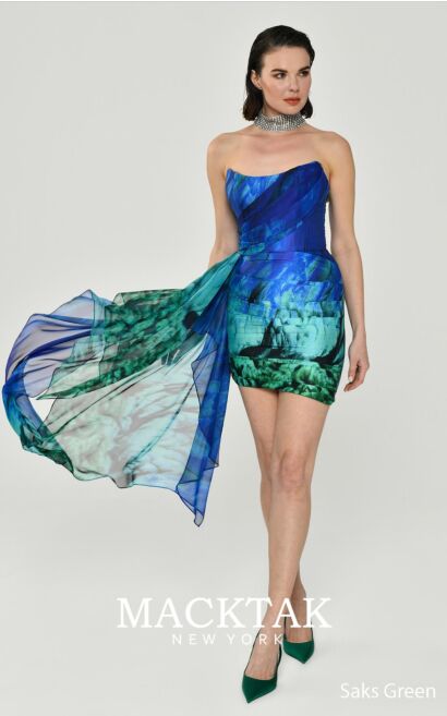 Alfa Beta B5822 Saks Green Dress