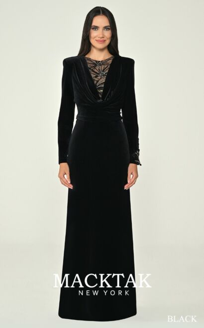 Alfa Beta B7224 Evening Dress Velvet Fabric