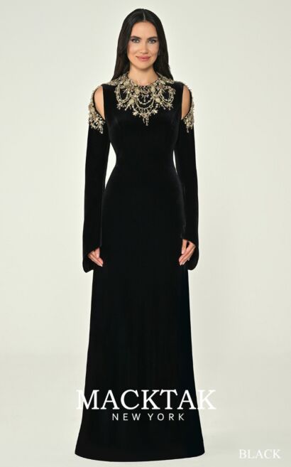 Alfa Beta B7228 Evening Dress Velvet Fabric