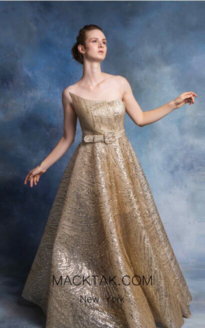 IN Couture BY Kiwi 4704 Gold Front Dress