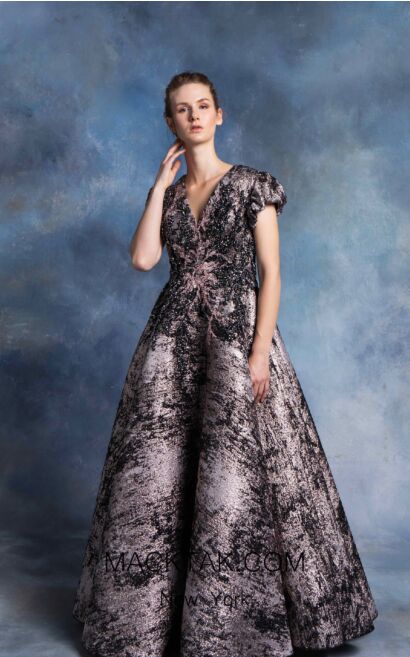 IN Couture BY Kiwi 4714 Black Multi Front Dress