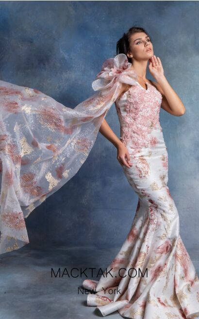 IN Couture BY Kiwi 4762 White Pink Side Dress