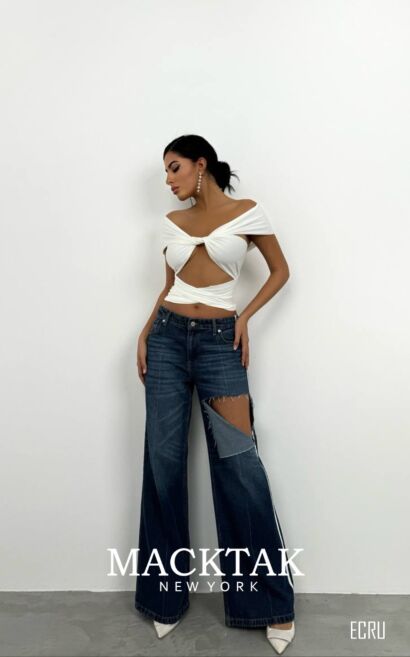 MackTak Casual 50014 Crop Blouse