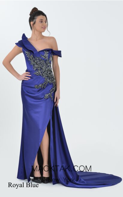 Macktak Couture 5117 Royal Blue Front Dress