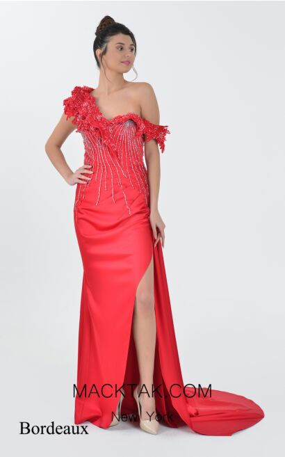 Macktak Couture 5163 Bordeaux Front Dress