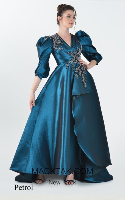 Macktak Couture 5186 Petrol Front Dress
