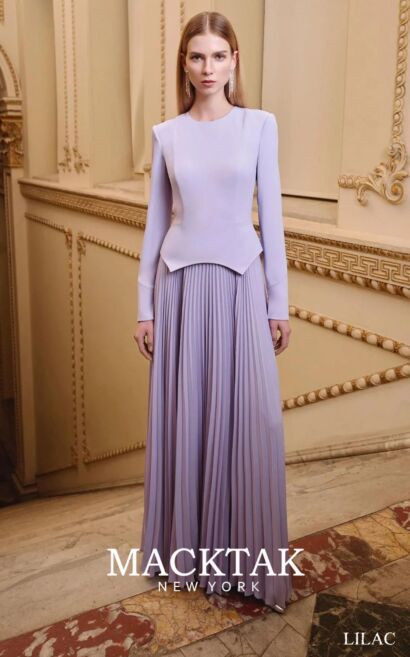 MackTak Couture 9093 Pleated Evening Dress